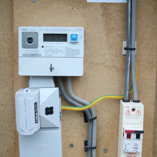 economy 7 meter installed outside a house