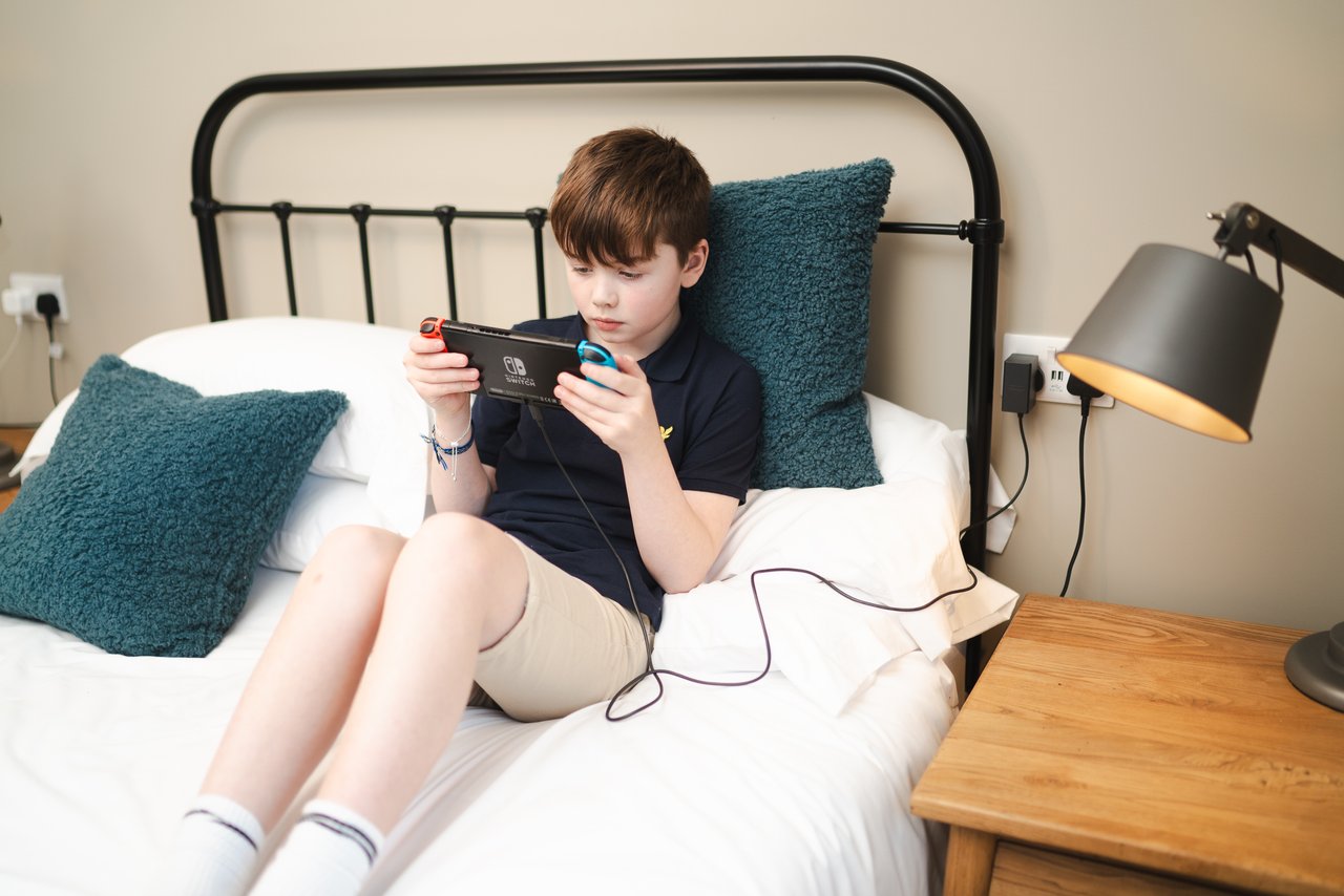 Child on a Nintendo Switch